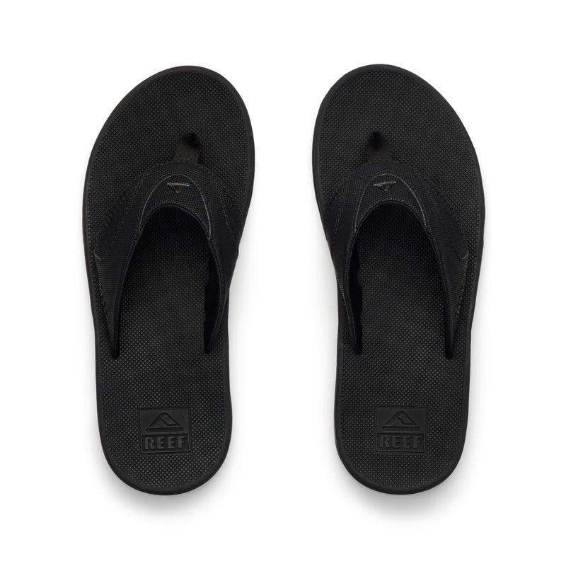 REEF Fanning Mens Bottle Opener Flip Flop, Arch Support, Durable Outsole, Water Friendly, All Black, 9 - Image 3